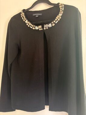 Banana Republic Black Cardigan with Jeweled Collar